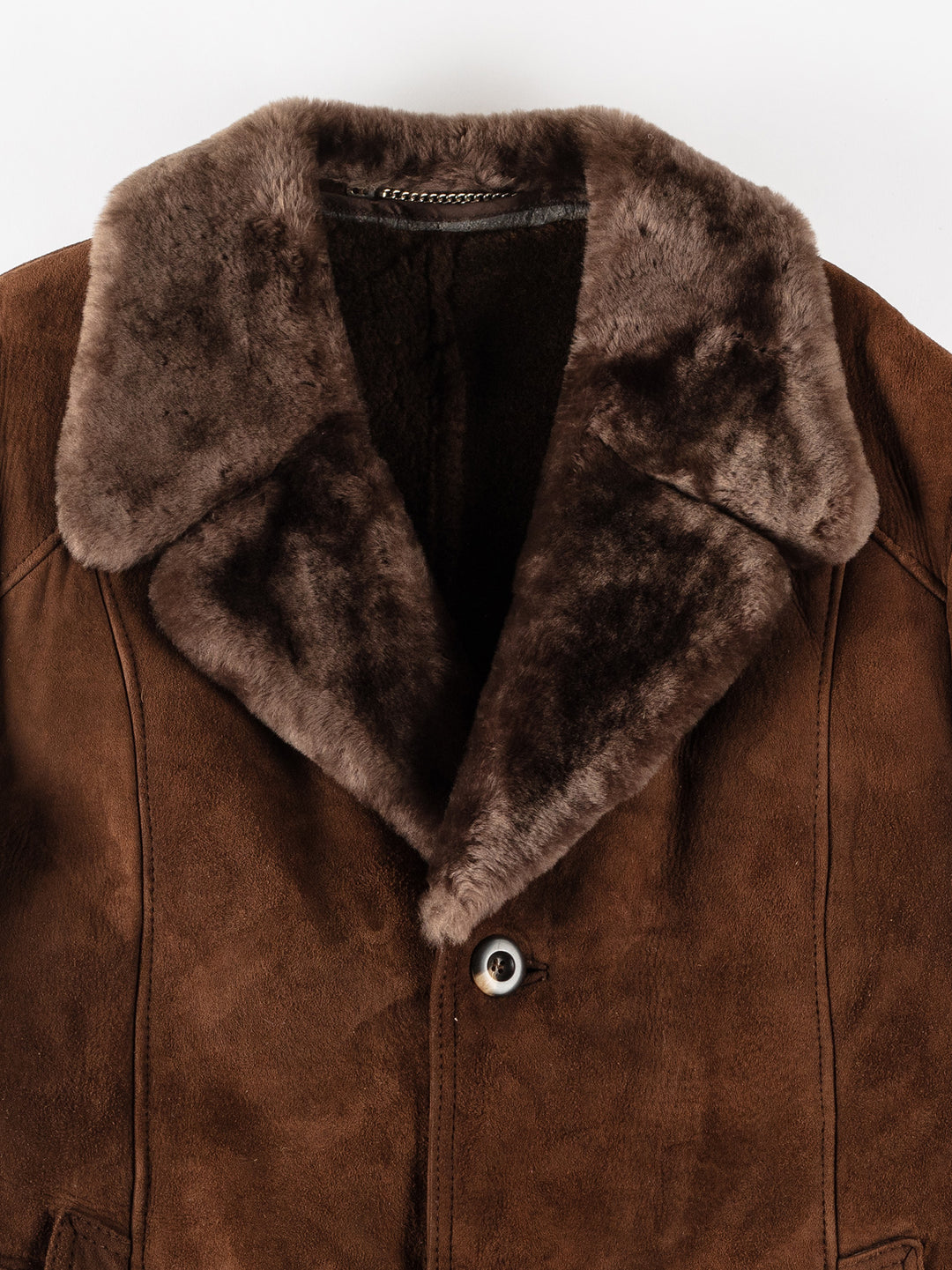 Vintage 70's Men Sheepskin Coat in BrownVN299
