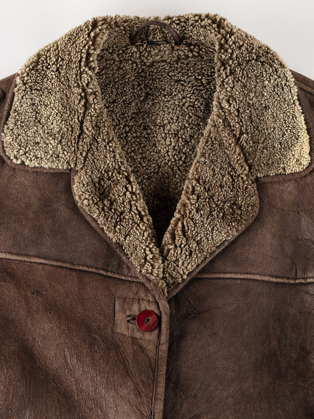 Vintage 80's Women Sheepskin Coat in BrownMN714