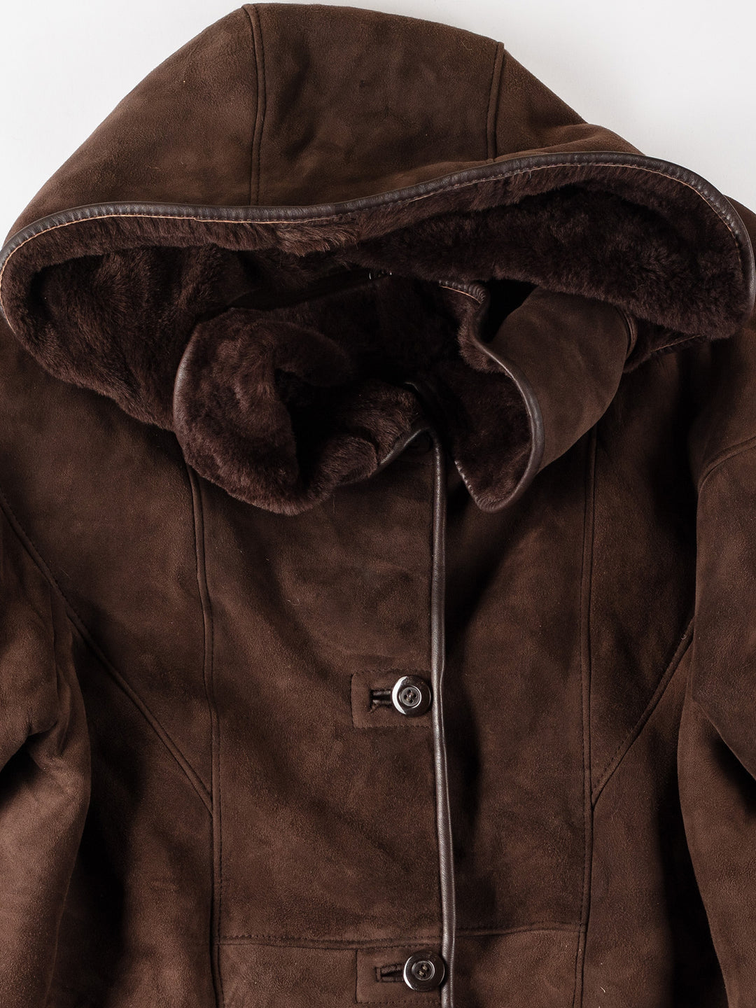Vintage 80's Women Sheepskin Coat in BrownMN566