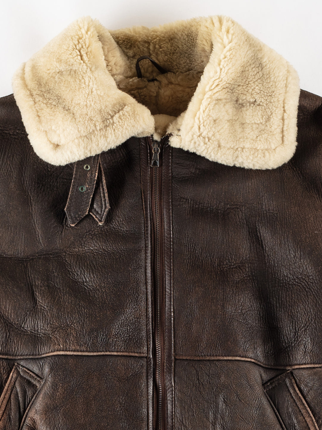 Vintage 80's Men Sheepskin Jacket in BrownVN784