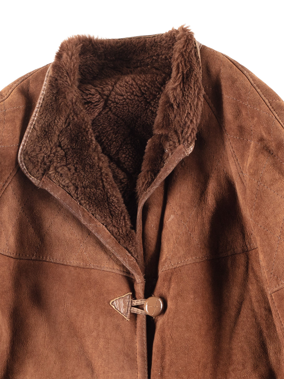 Vintage 80's Women Sheepskin Coat in Brown