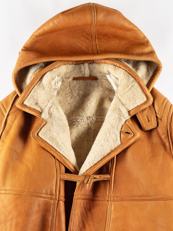 Vintage 80's Men Sheepskin Coat in BrownVN766