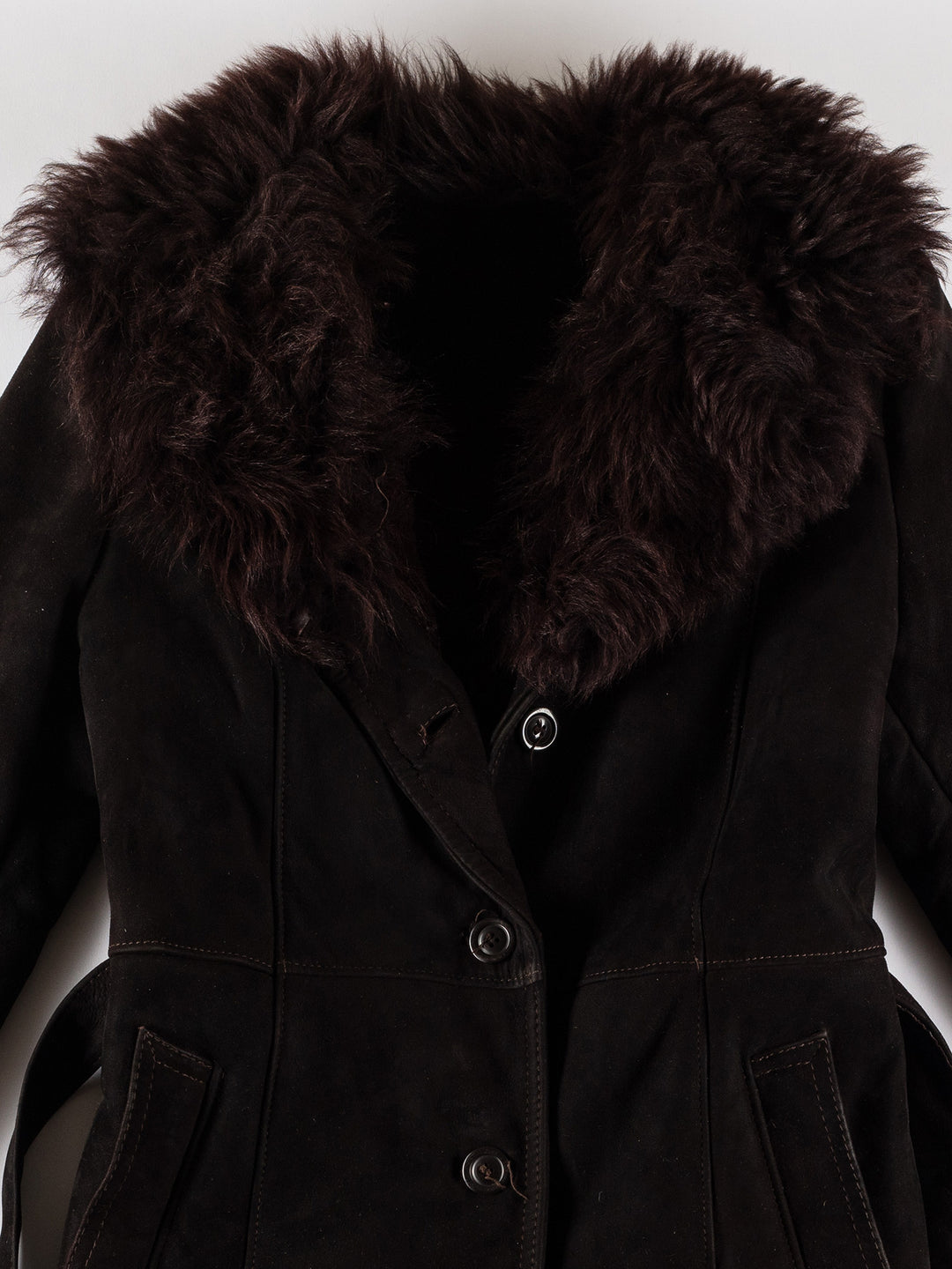 Vintage 70's Women Sheepskin Coat in BrownMN686