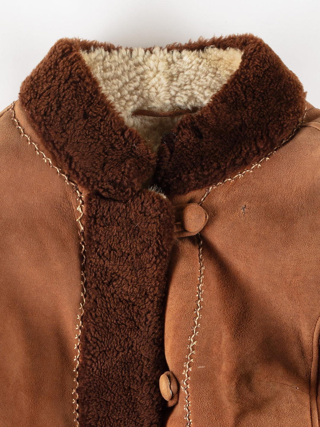 Vintage 70's Women Sheepskin Coat in BrownMN761