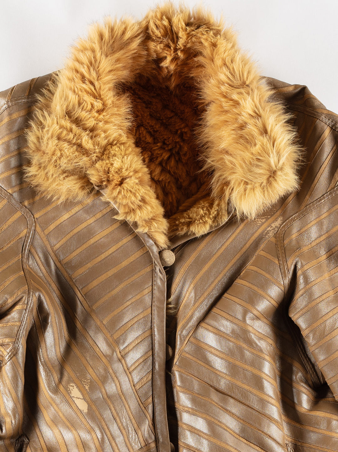 Vintage 70's Women Sheepskin Coat in BeigeMN781