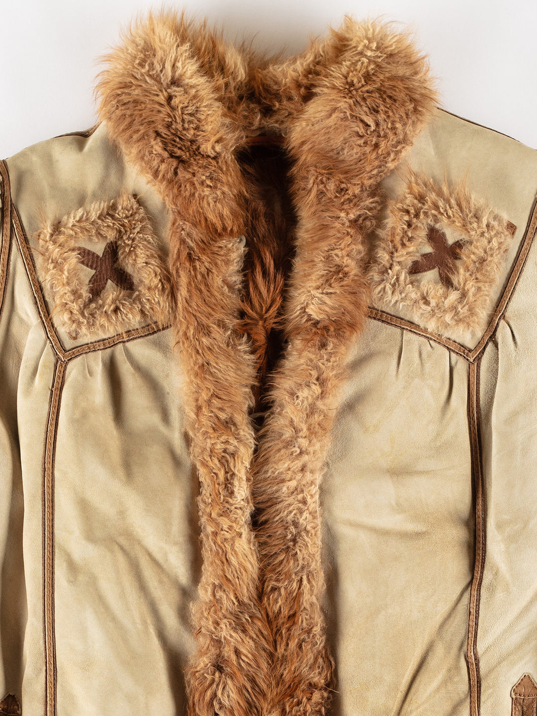 Vintage 70's Women Sheepskin Coat in BeigeMN755