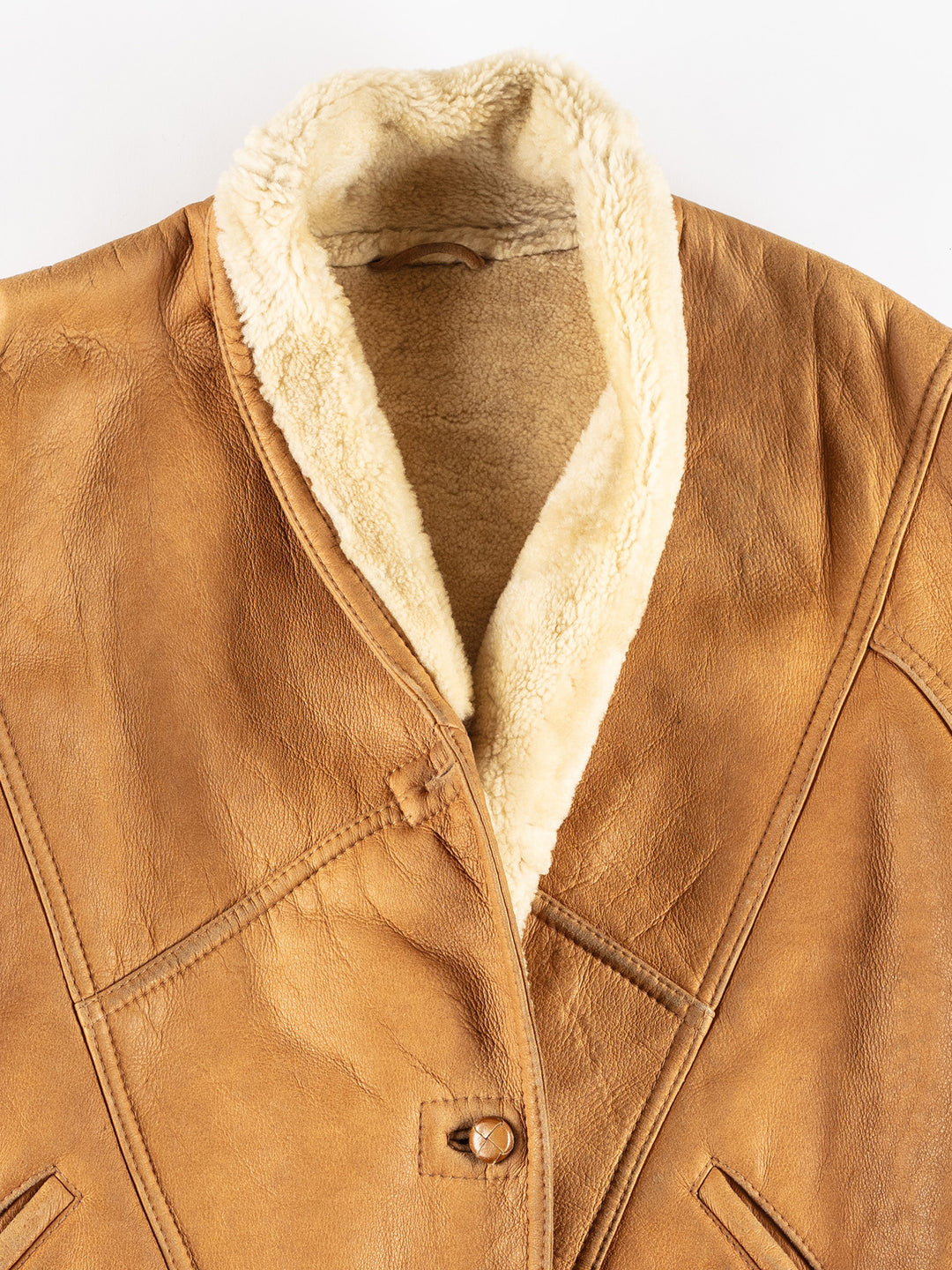 Vintage 80's Women Sheepskin Coat in BrownMN422