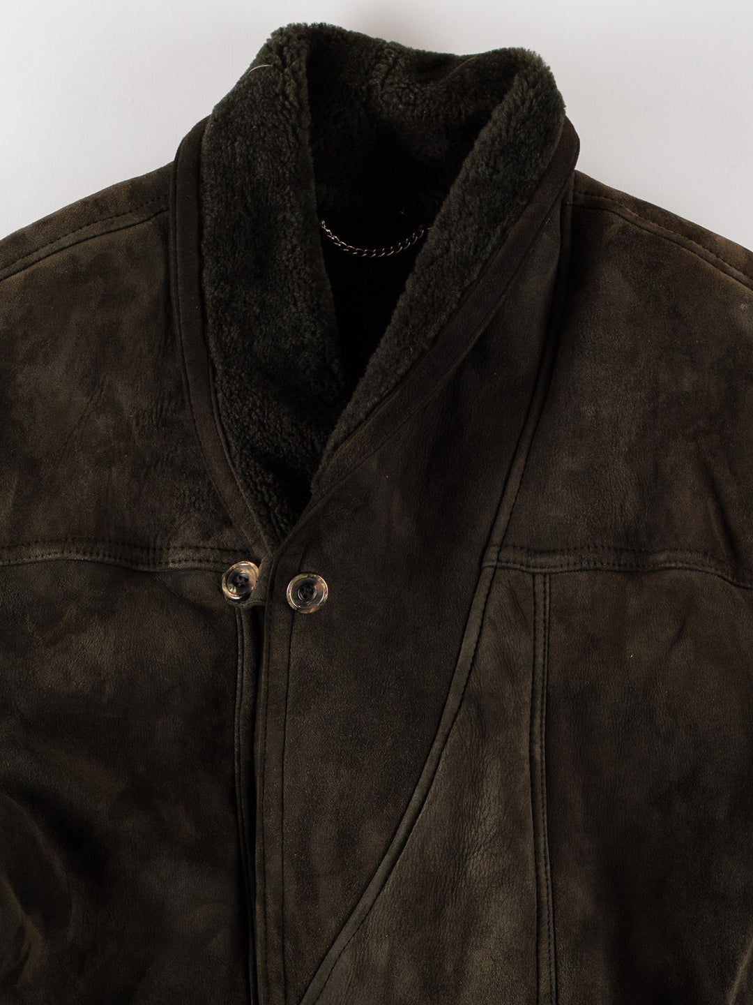 Vintage 80's Men Sheepskin Coat in GreenVN550