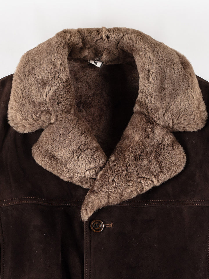 Vintage 70's Men Sheepskin Coat in BrownVN673