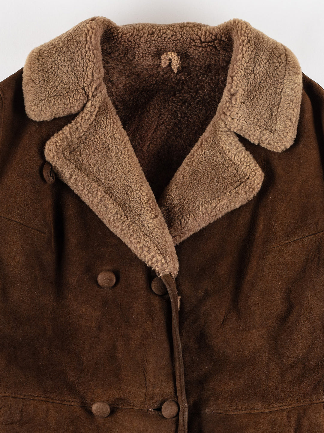 Vintage 80's Women Sheepskin Coat in BrownMN481