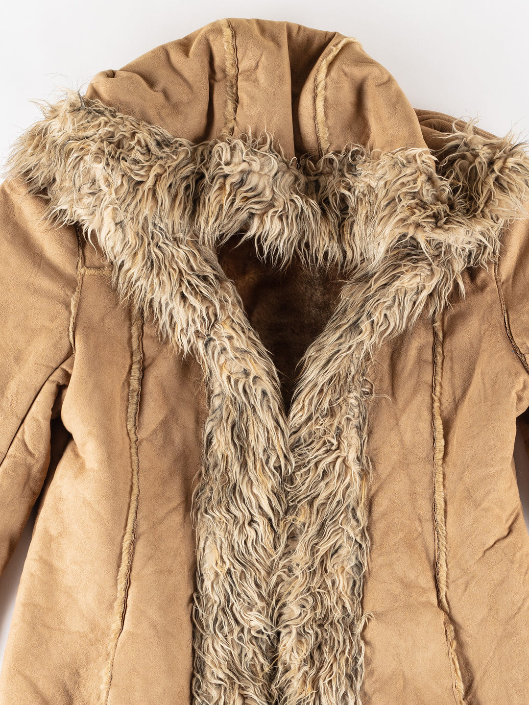 Vintage 70's Women Sheepskin Coat in BeigeMN655