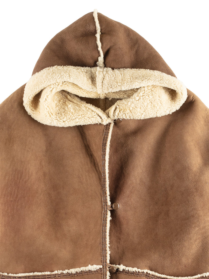 Vintage 90's Women Sheepskin Coat in Brown
