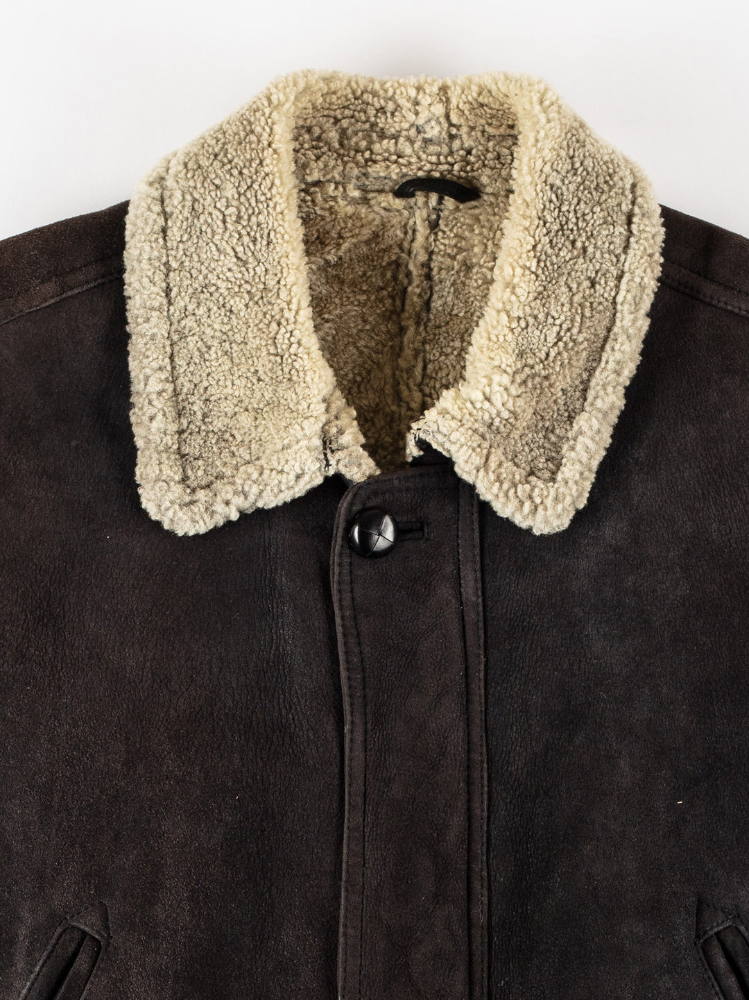 Vintage 80's Men Sheepskin Coat in BlackVN720