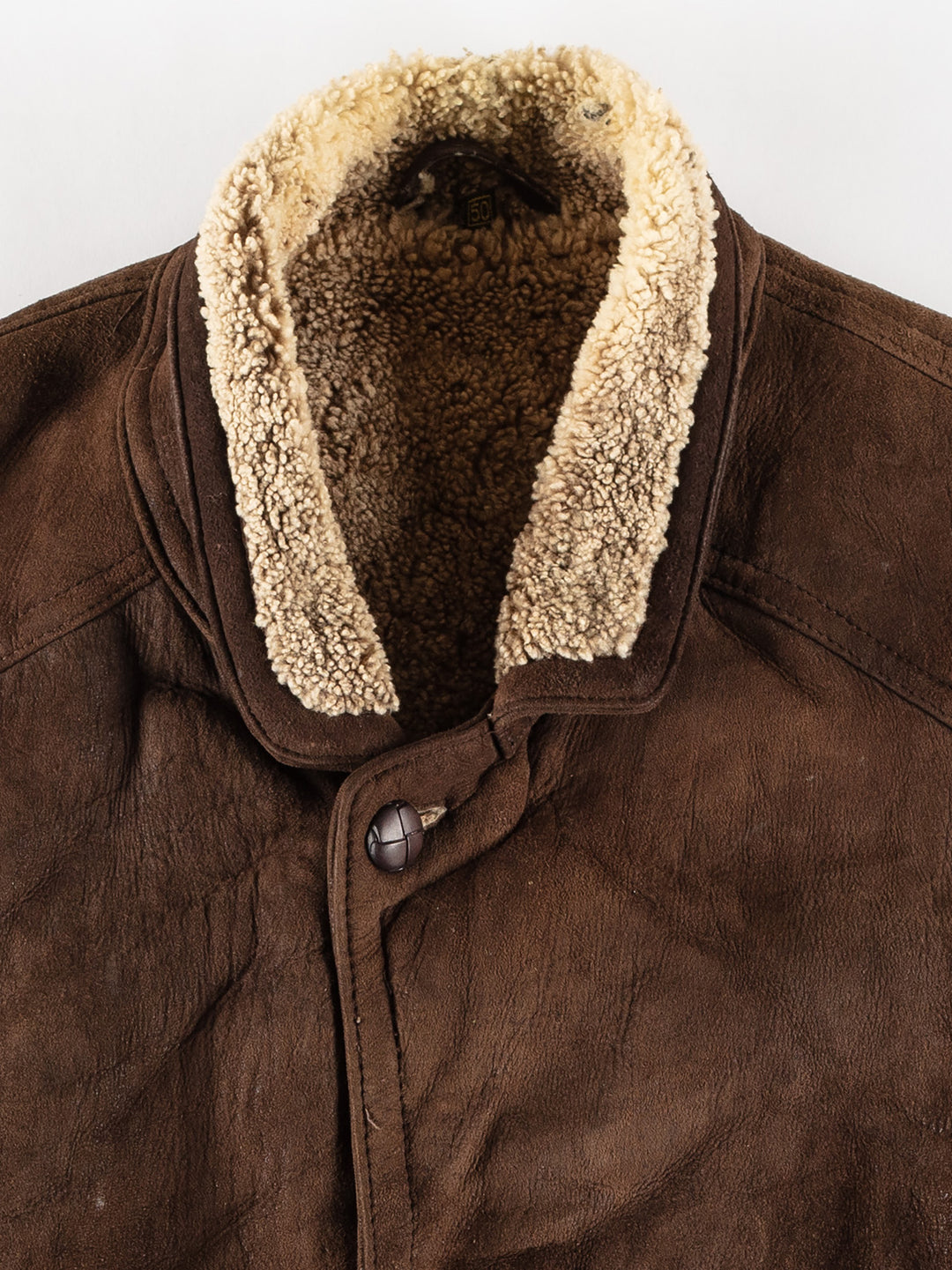 Vintage 80's Men Sheepskin Coat in BrownVN760