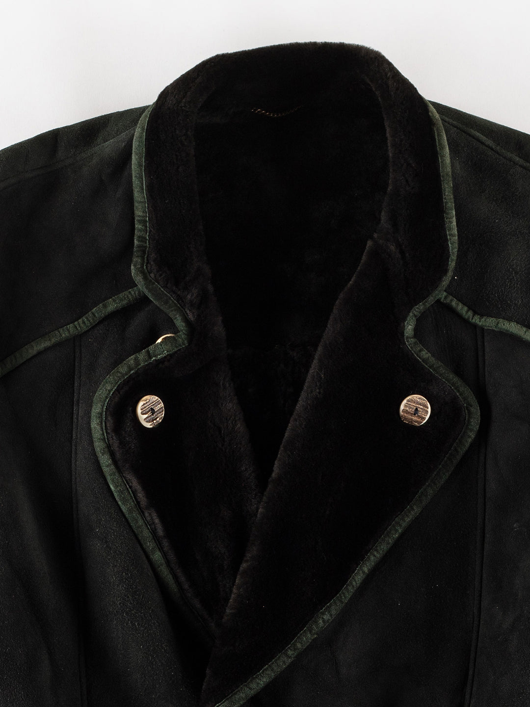 Vintage 80's Men Sheepskin Coat in GreenVN776