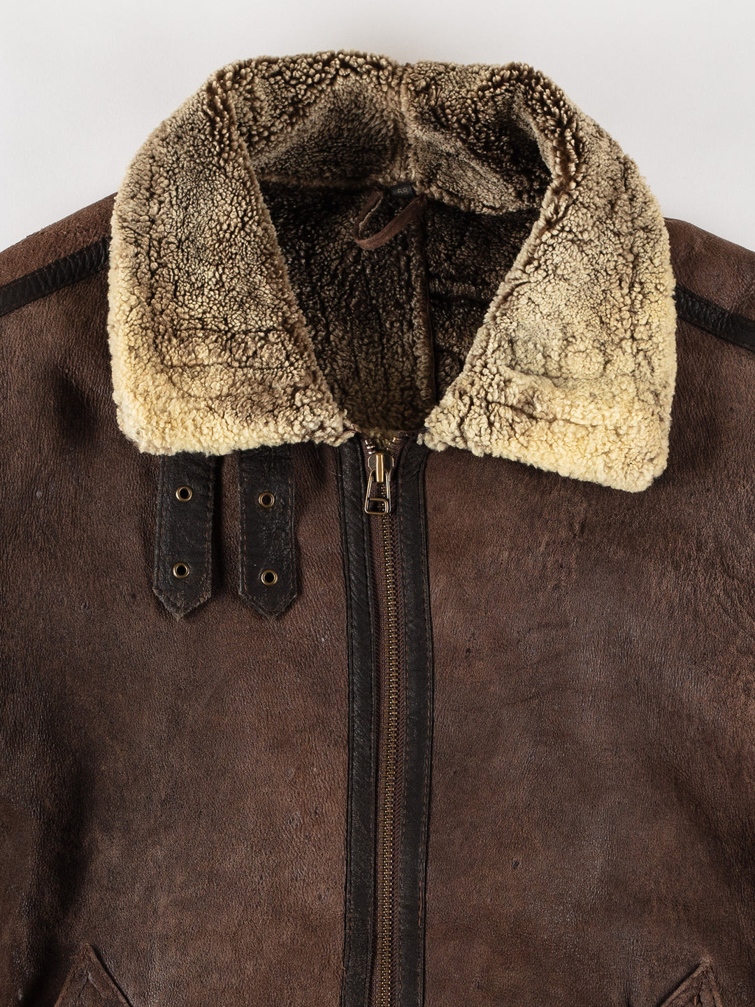 Vintage 80's Men Sheepskin Jacket in BrownVN694