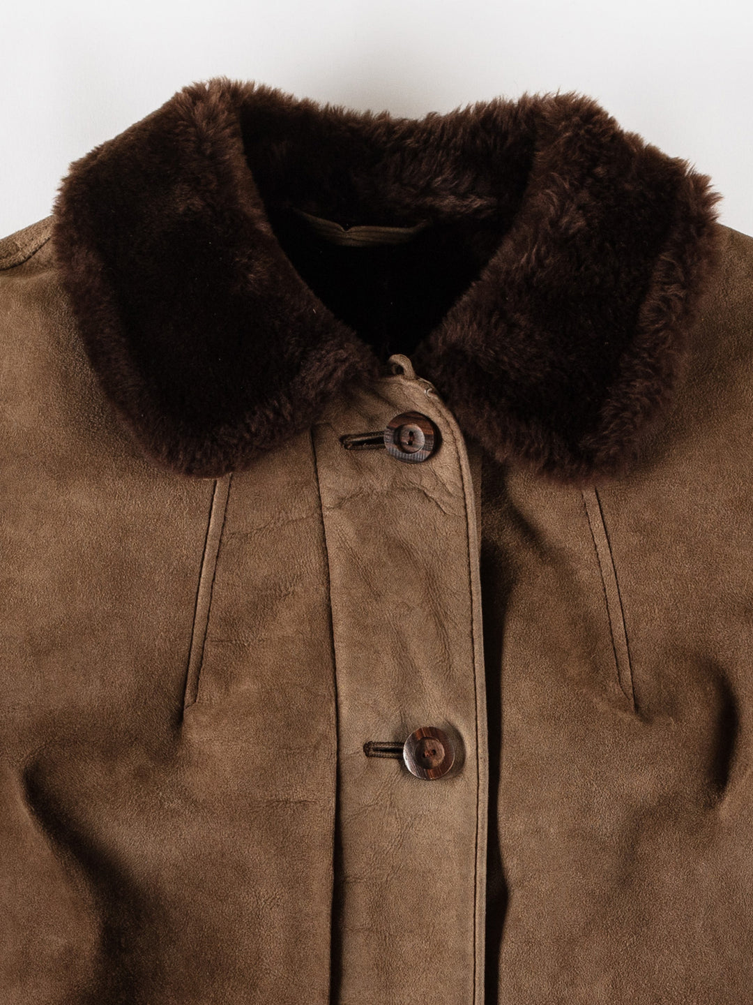 Vintage 70's Women Sheepskin Coat in BrownMN699