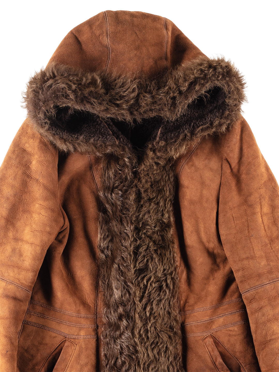 Vintage 70's Women Sheepskin Coat in Brown