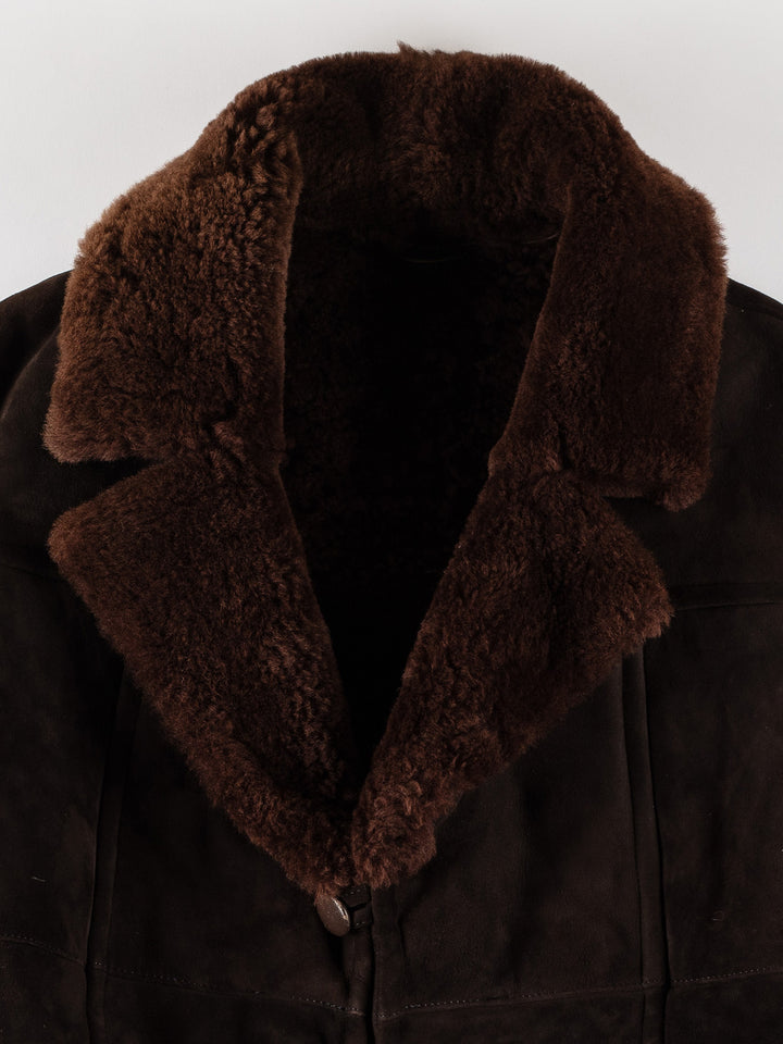 Vintage 70's Men Sheepskin Coat in BrownVN549