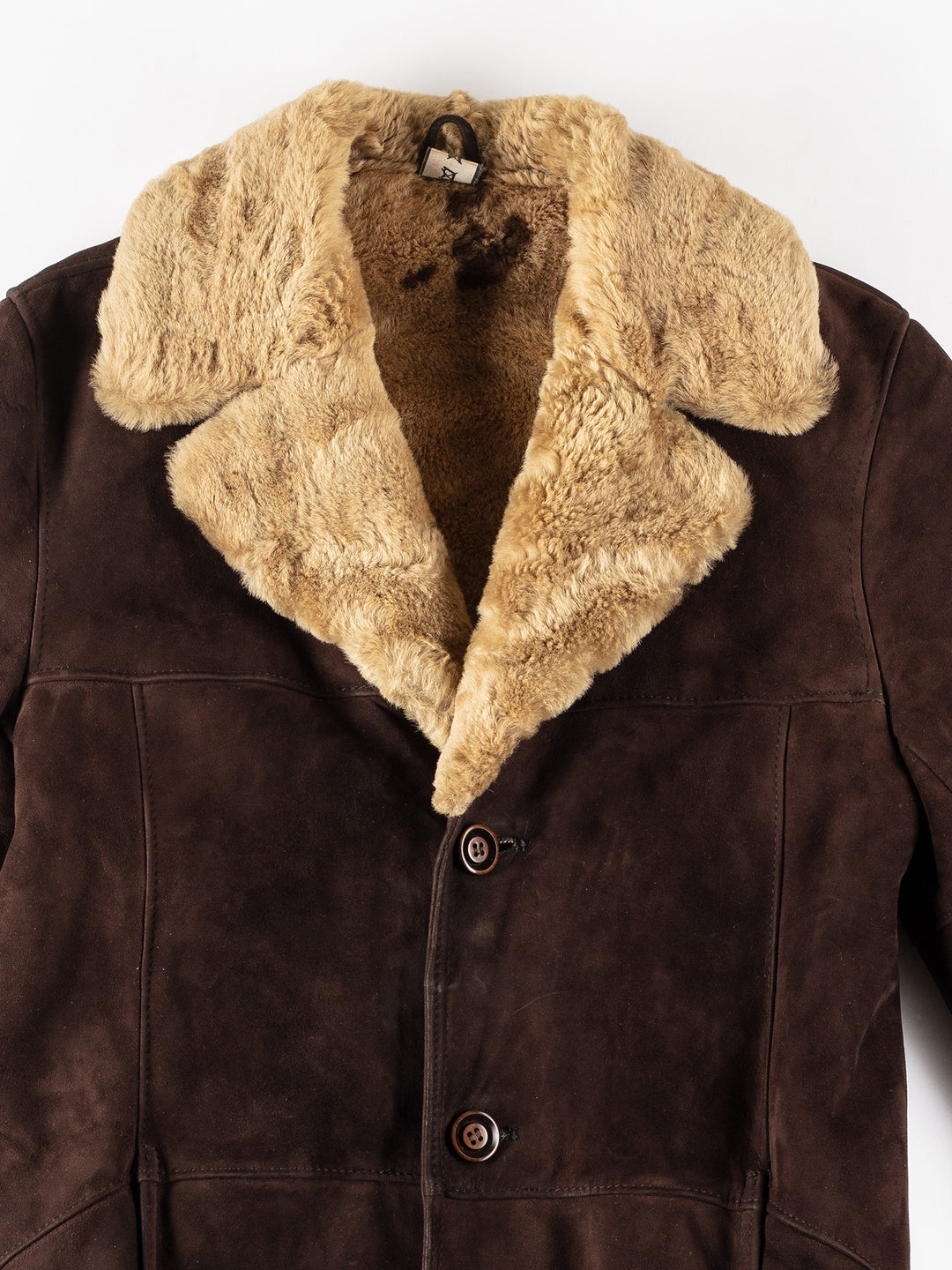 Vintage 70's Men Sheepskin Coat in BrownVN315