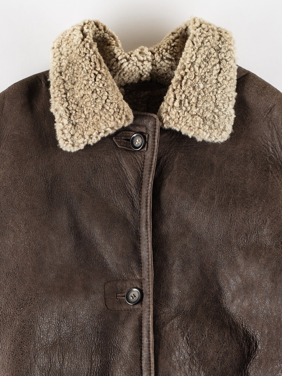 Vintage 80's Women Sheepskin Coat in BrownMN790