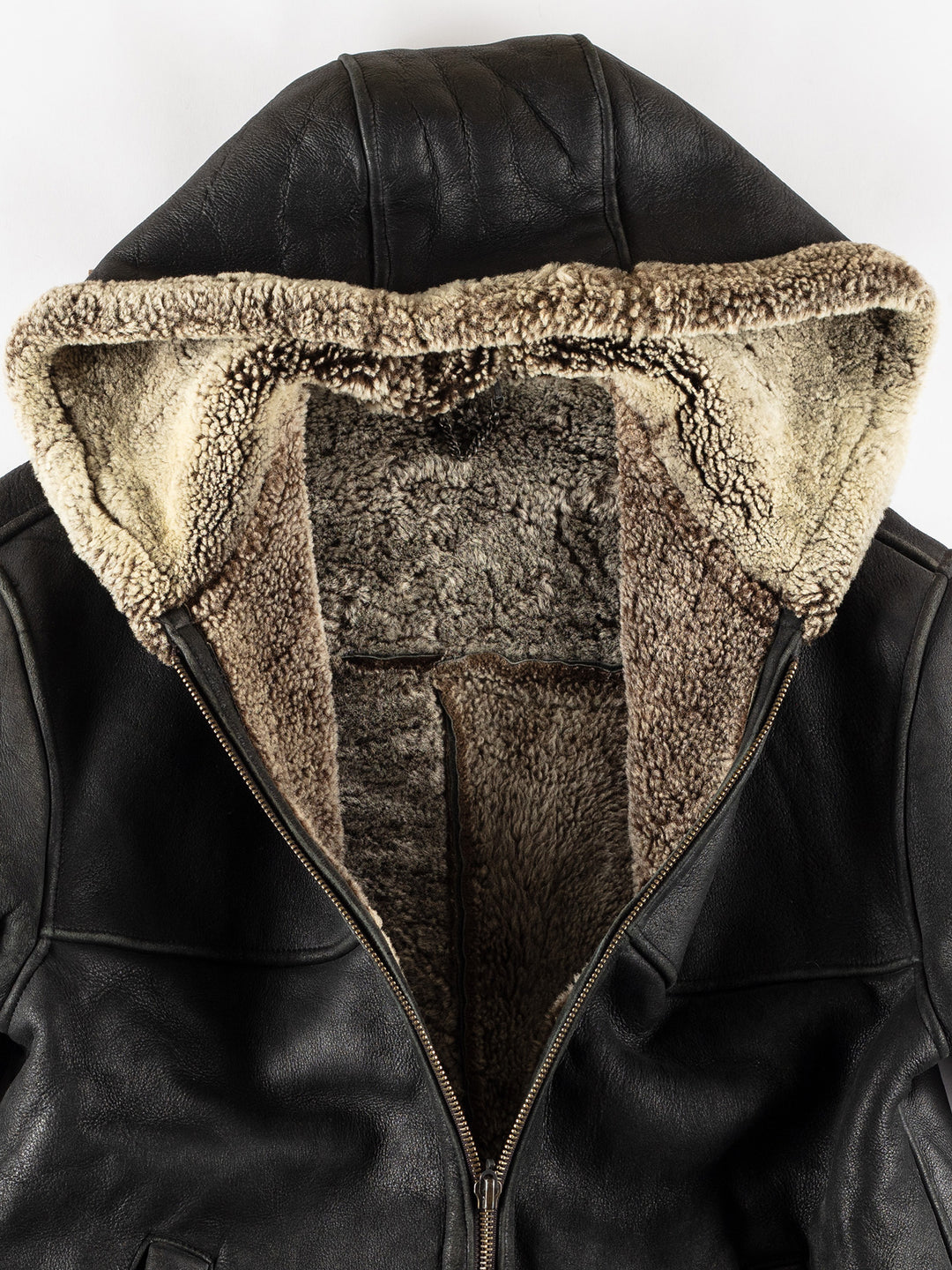 Vintage 80's Men Sheepskin Coat in BlackVN775