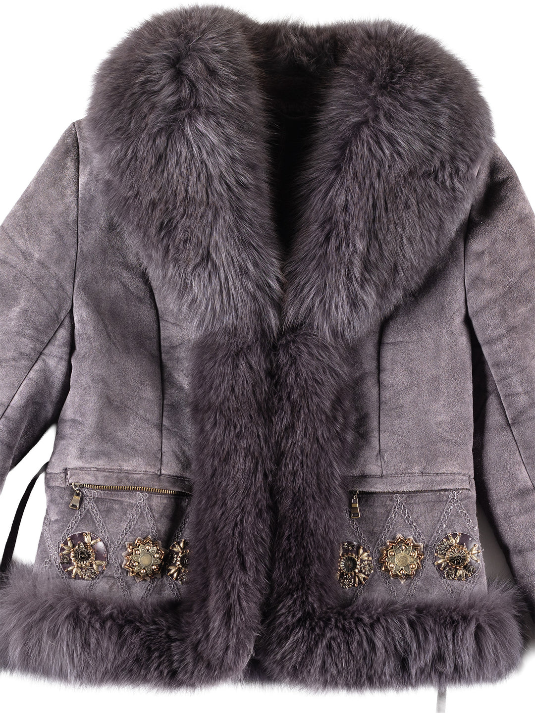 Vintage 00's Women Sheepskin Coat in Purple