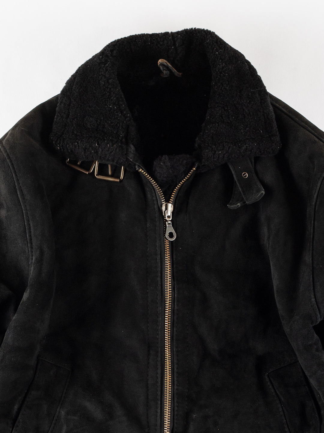 Vintage 80's Women Sheepskin Jacket in BlackMN475