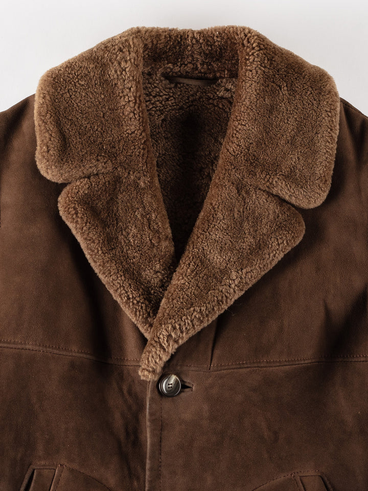 Vintage 70's Men Sheepskin Coat in BrownVN411
