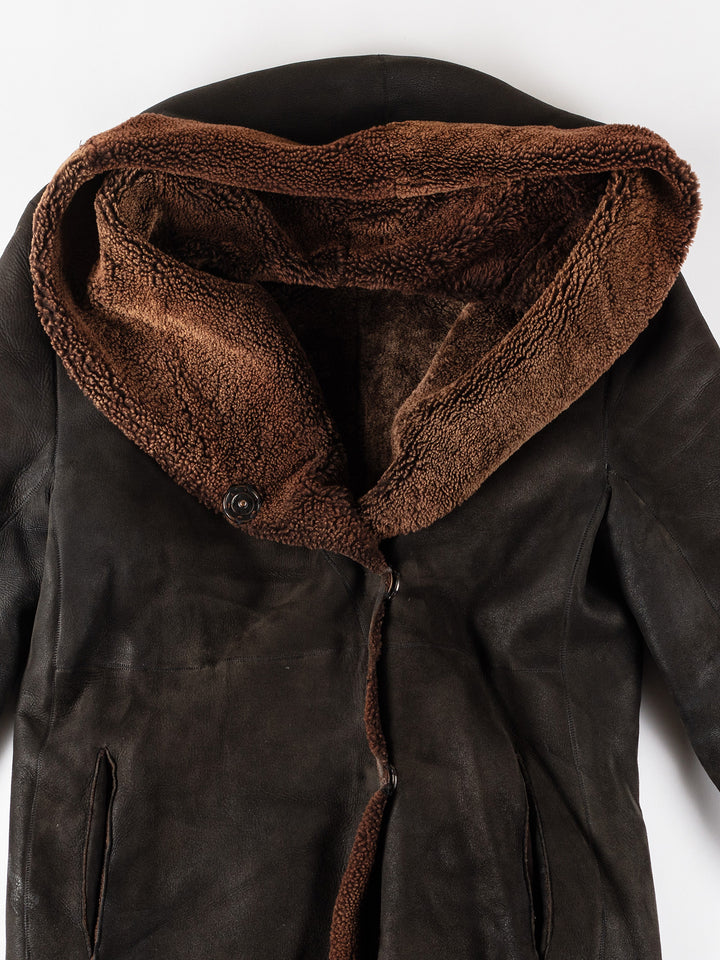 Vintage 70's Women Sheepskin Coat in BlackMN557