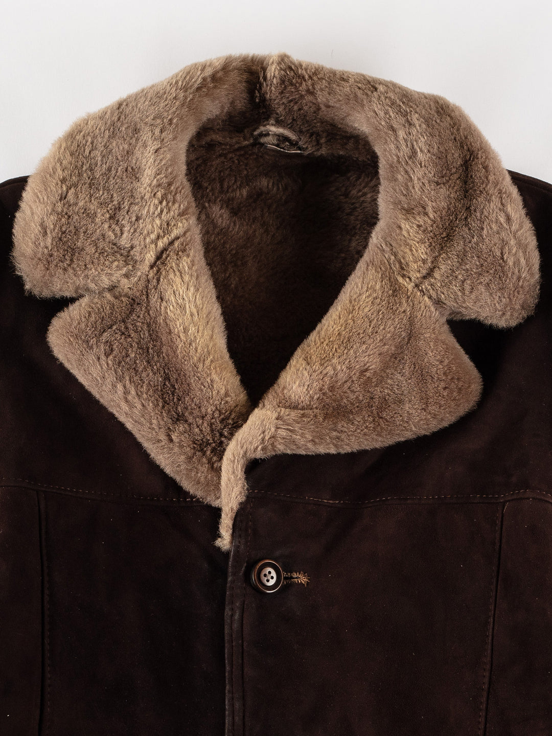 Vintage 70's Men Sheepskin Coat in BrownVN607