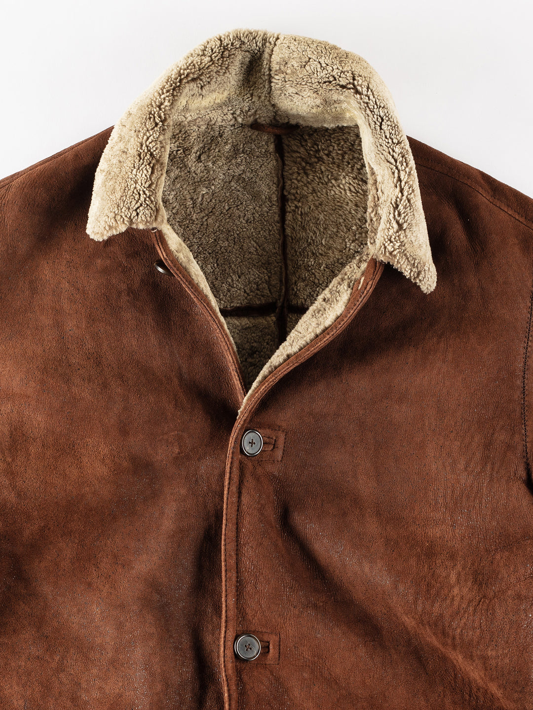 Vintage 80's Men Sheepskin Coat in BrownVN323