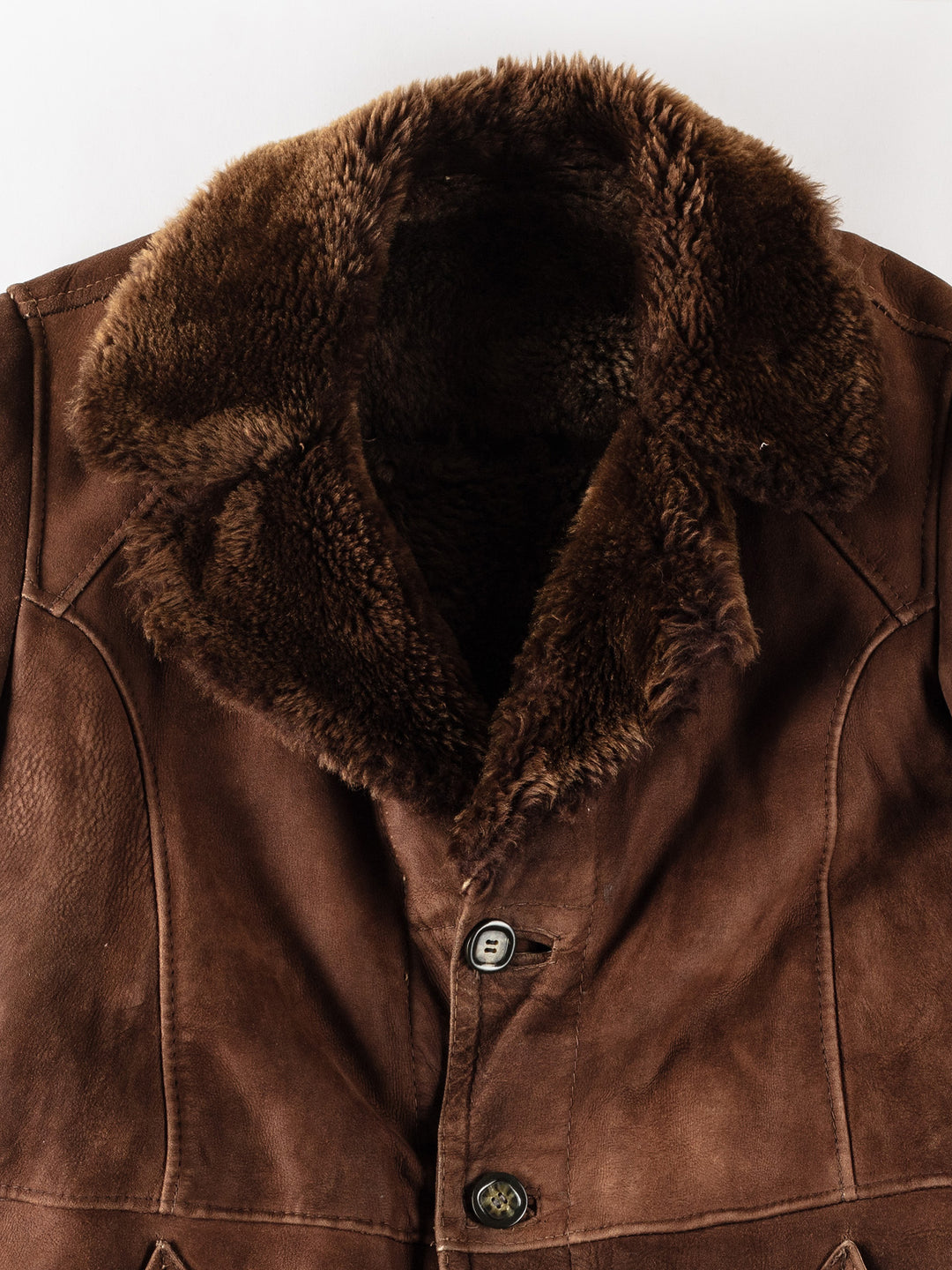 Vintage 70's Men Sheepskin Coat in BrownVN342