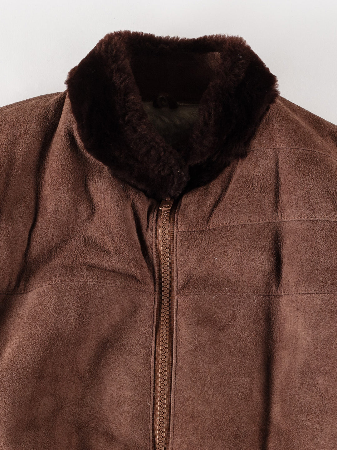 Vintage 80's Men Sheepskin Jacket in BrownVN417