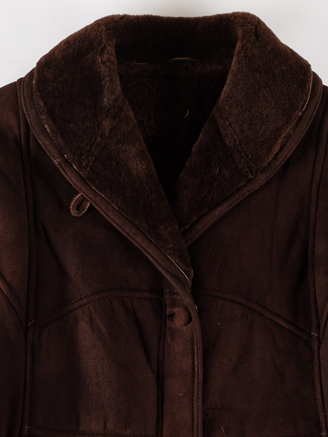 Vintage 80's Women Sheepskin Coat in BrownMN740