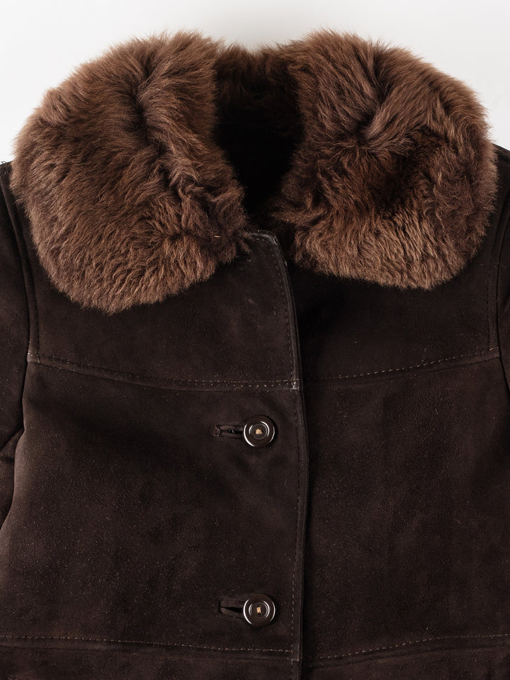 Vintage 70's Women Sheepskin Coat in BrownMN280