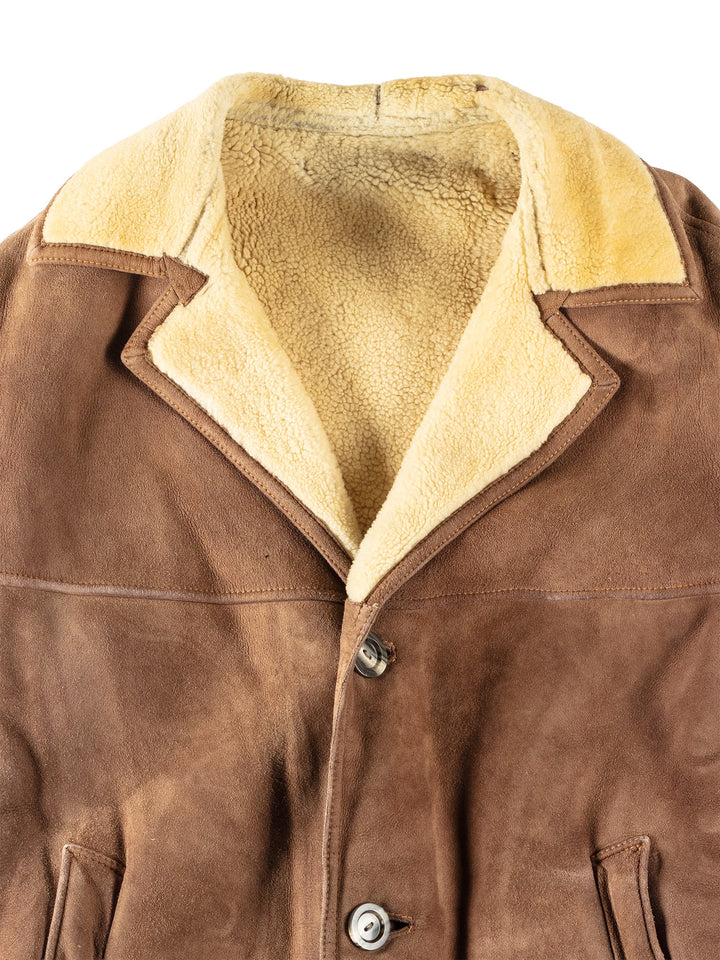 Vintage 70's Men Sheepskin Coat in BrownVN330