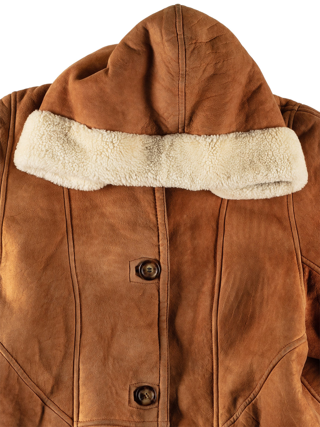 Vintage 80's Women Sheepskin Coat in BrownMN670