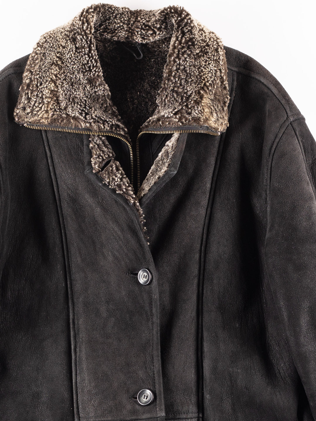 Vintage 00's Women Sheepskin Coat in Black