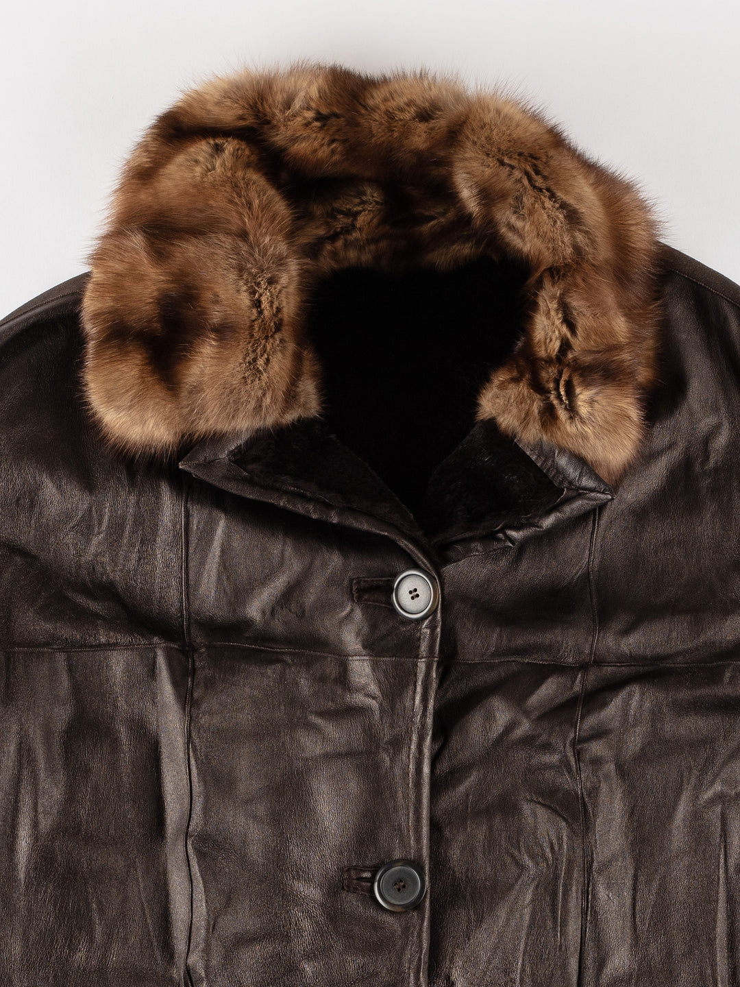 Vintage 80's Women Sheepskin Coat in BrownMN632
