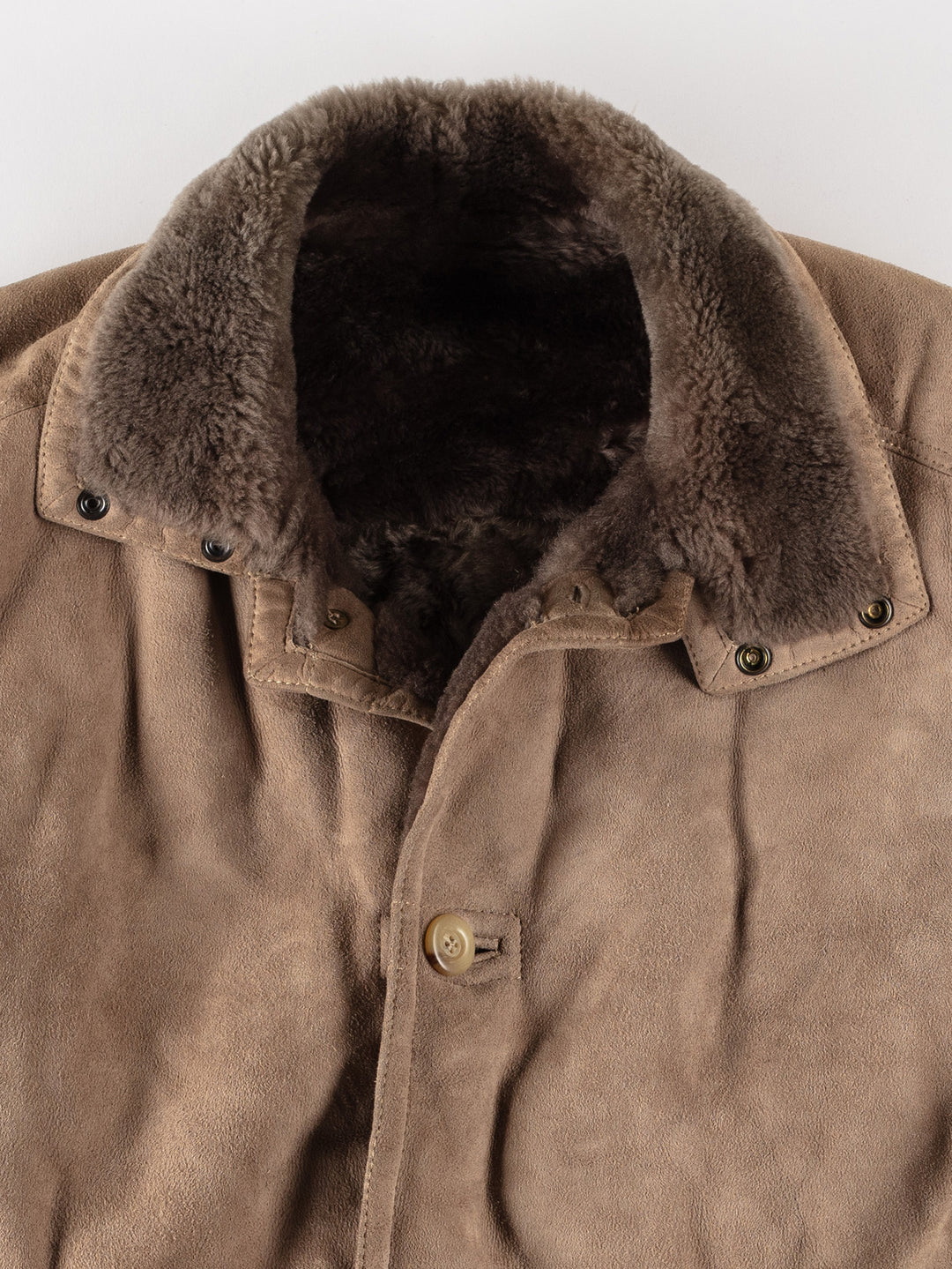 Vintage 80's Men Sheepskin Coat in BeigeVN534
