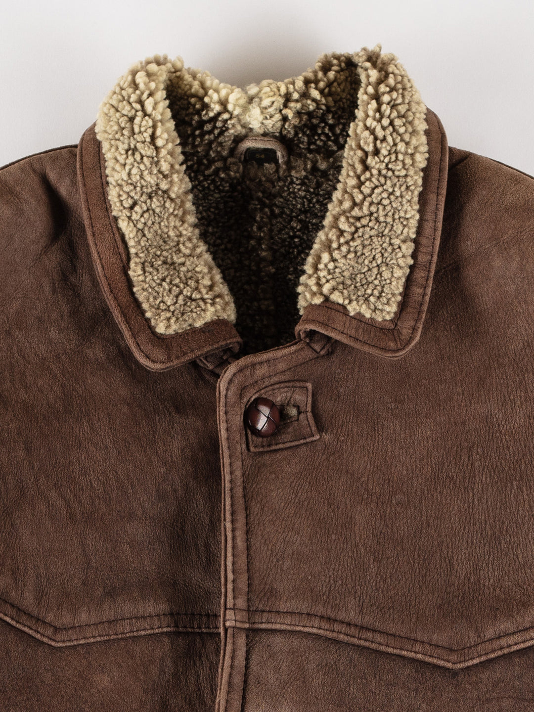 Vintage 80's Men Sheepskin Coat in BrownVN703
