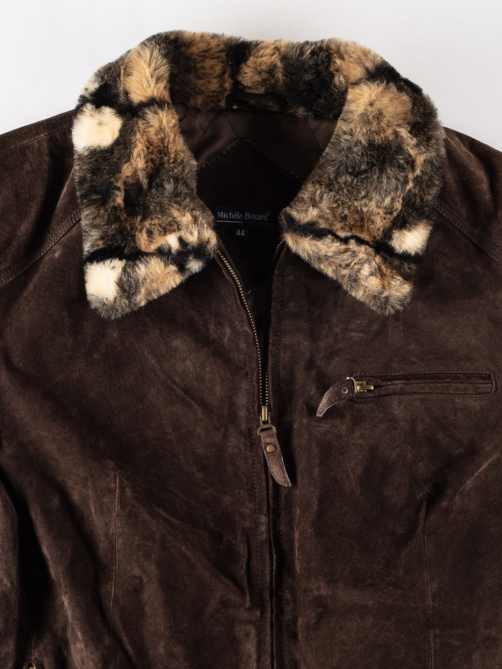 Vintage 80's Women Suede Jacket in BrownMN355