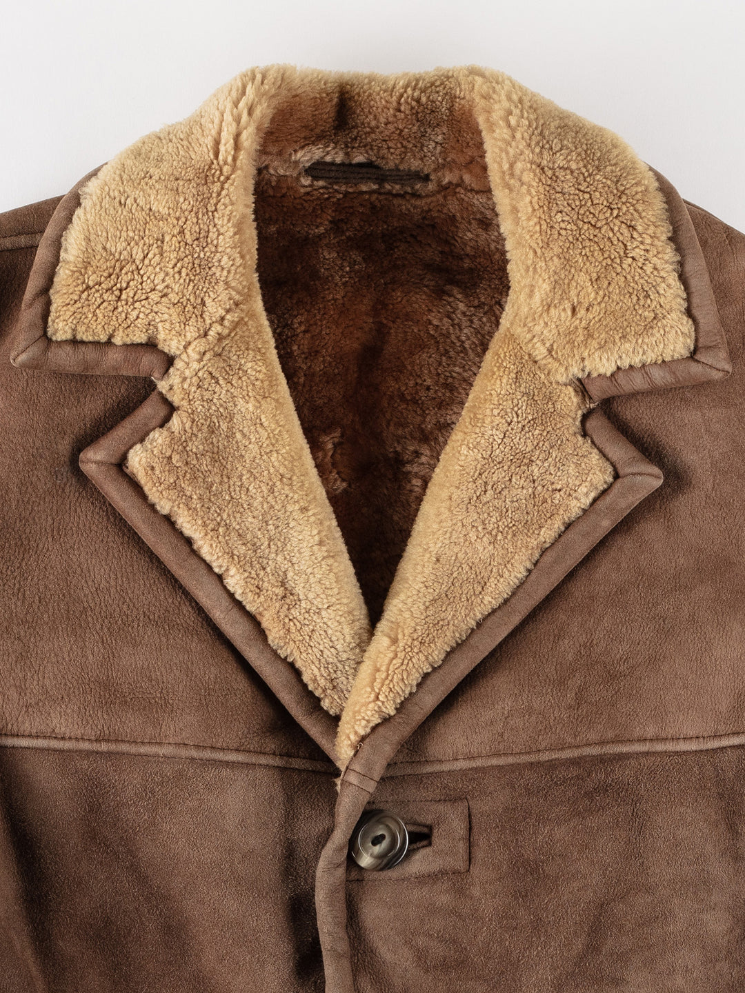 Vintage 70's Men Sheepskin Coat in BrownVN571