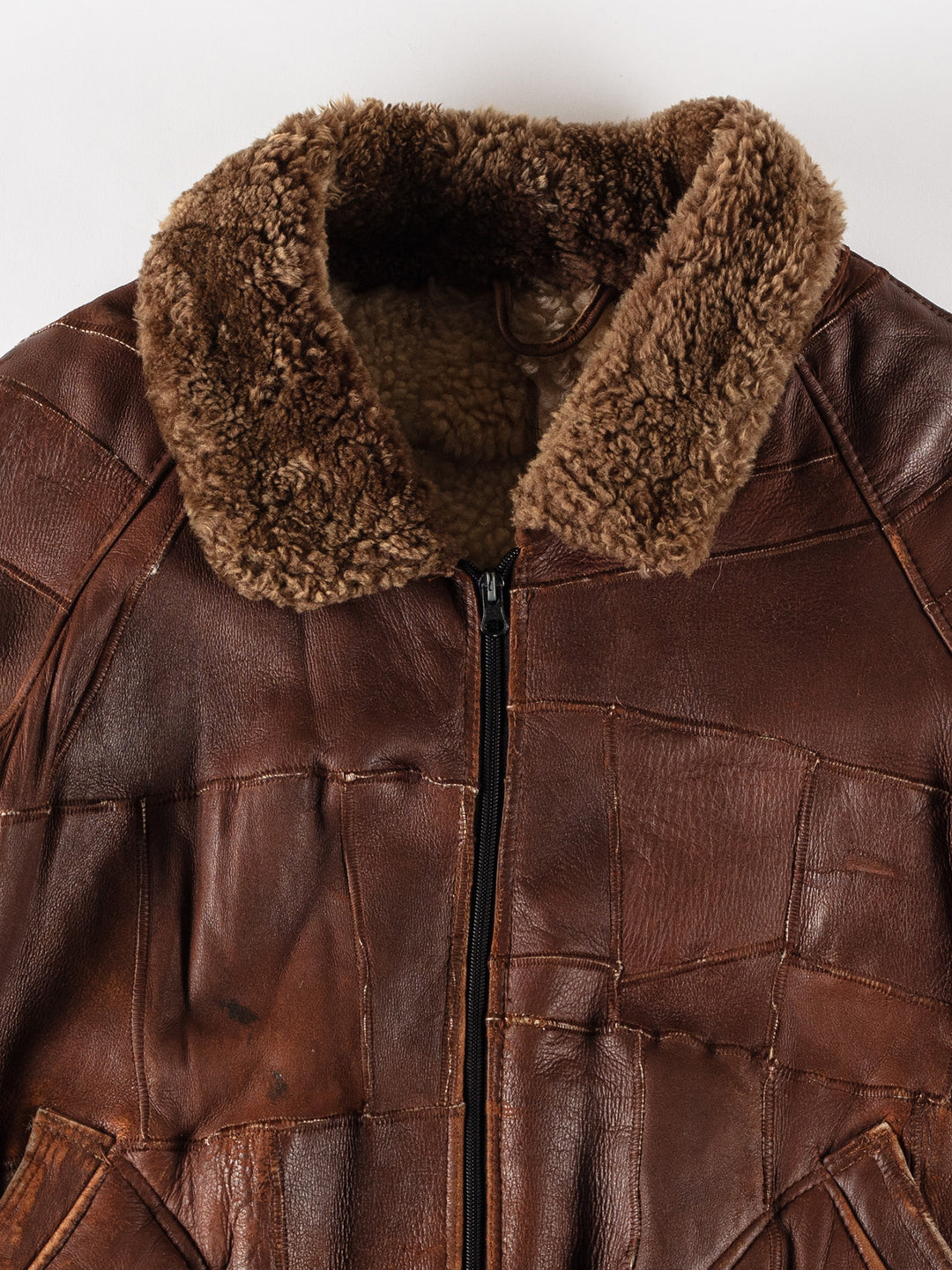 Vintage 80's Men Sheepskin Jacket in BrownVN409