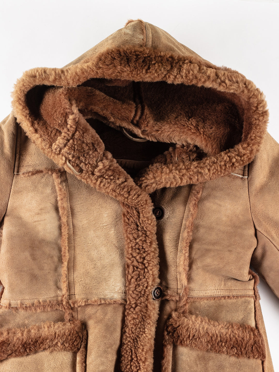 Vintage 70's Women Sheepskin Coat in BrownMN274