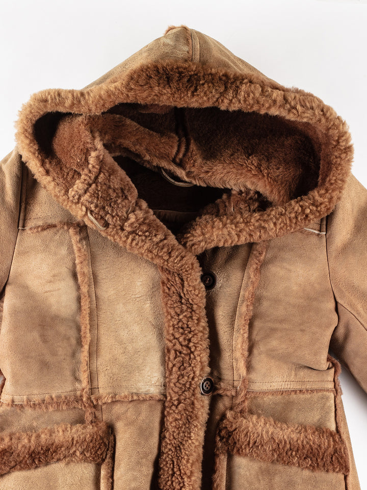 Vintage 70's Women Sheepskin Coat in BrownMN274