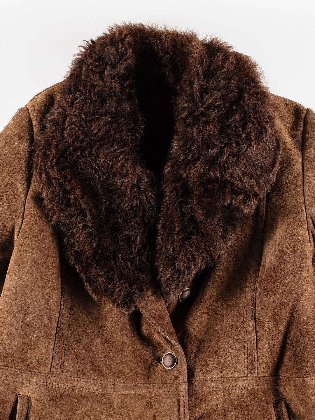 Vintage 80's Women Sheepskin Coat in BrownMN418
