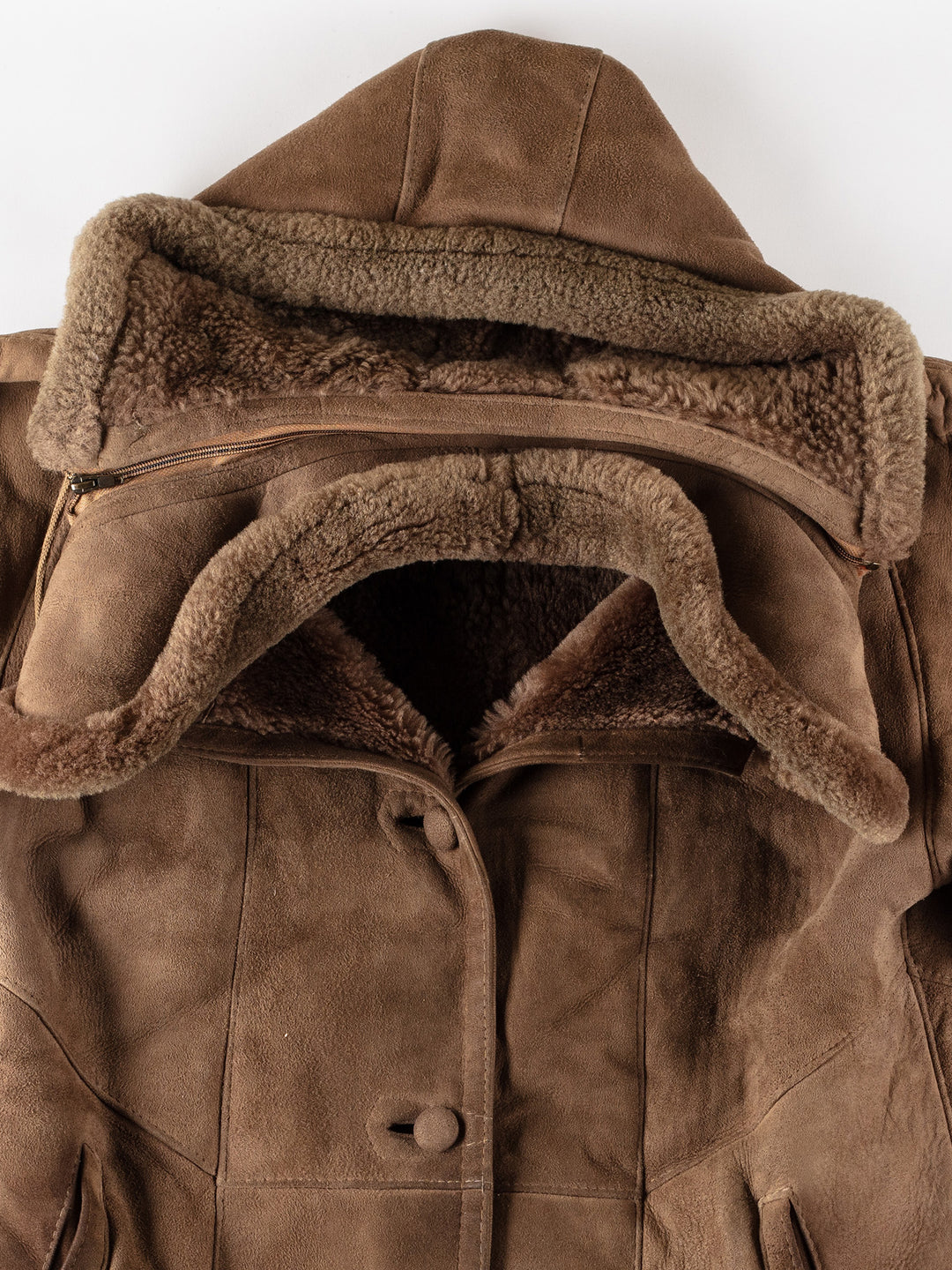 Vintage 70's Women Sheepskin Coat in BrownMN540