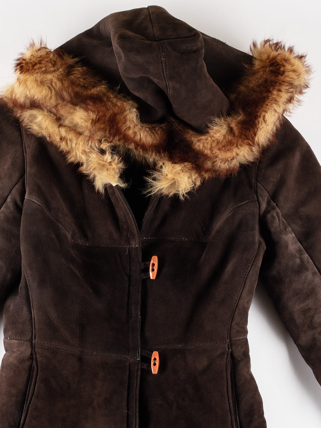 Vintage 70's Women Sheepskin Coat in BrownMN496